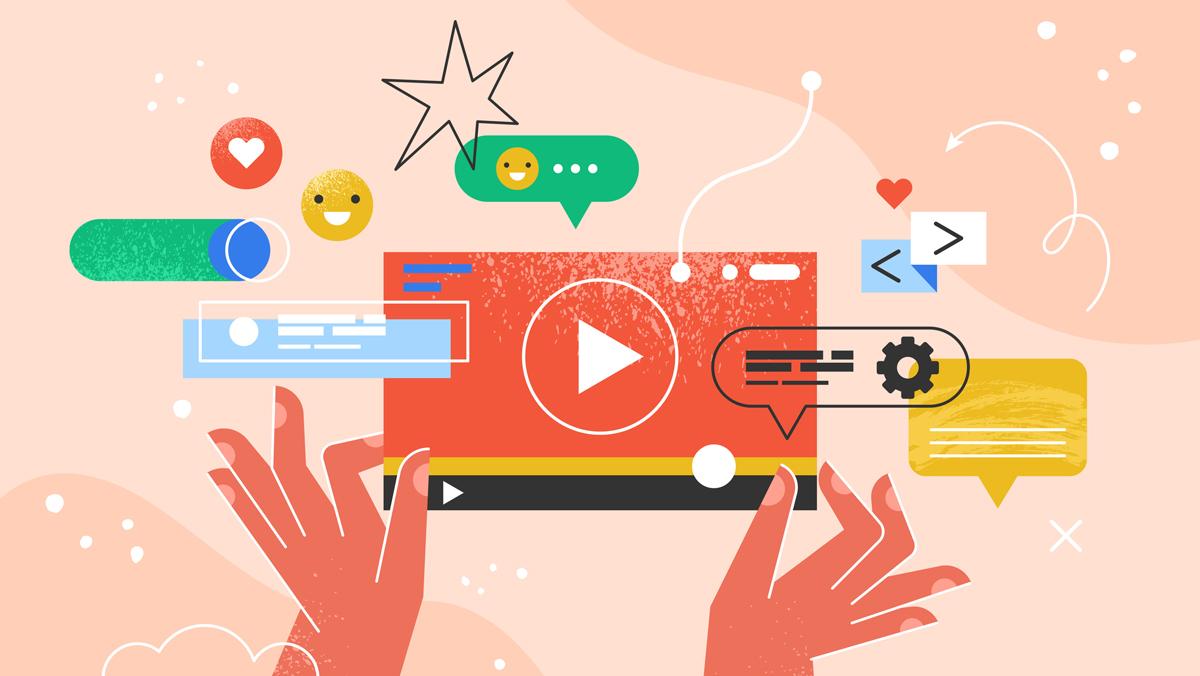 video streaming and multimedia online player illustration
