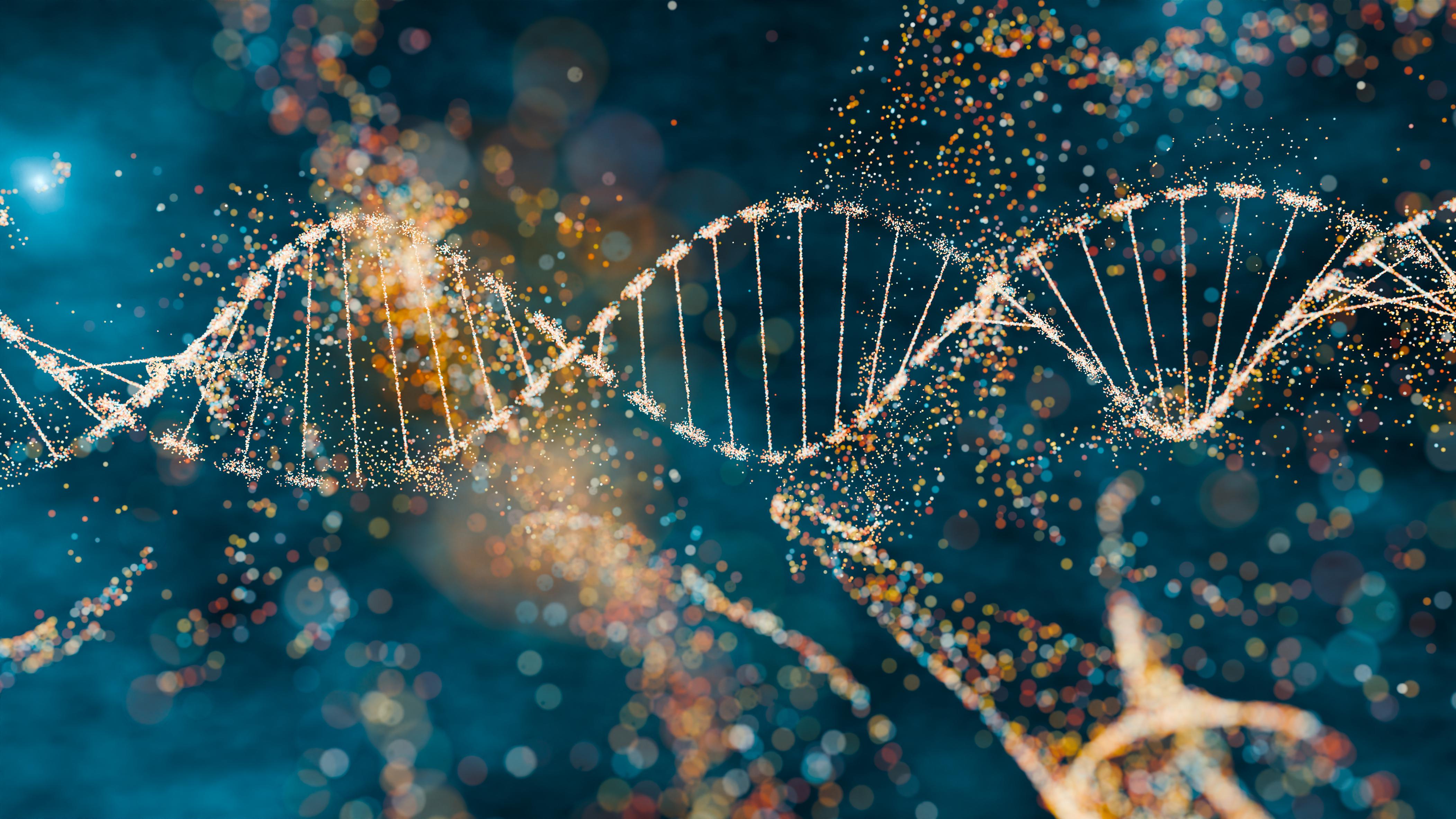 The sparkling opportunity of precision medicine represented by glittering DNA strand